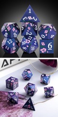 DAD702 Metal & Enamel Dice Set (7pcs) (Sakura) [Blue]